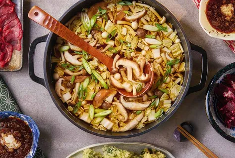 Shabu-Shabu Rindfleisch-Gemüse-Topf