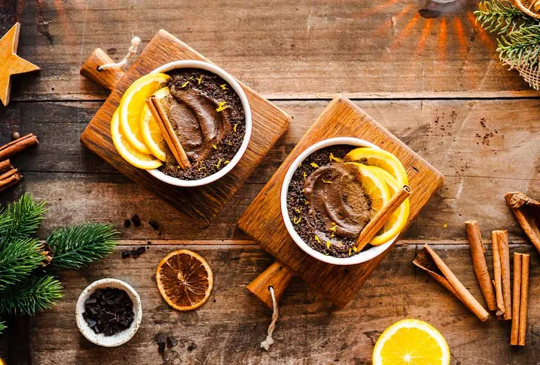 Schokoladenmousse mit Espresso und Orange