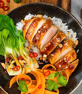 Teriyaki Hähnchen mit Reis
