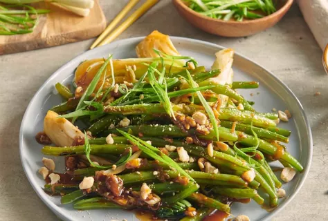 Gebratene grüne Bohnen