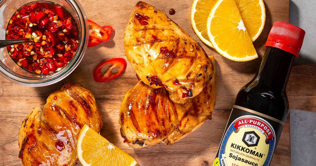 Hähnchenbrust in Orangen-Chili-Soja-Marinade | Kikkoman