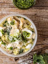 Cremiges Risotto mit Grünkohl und Kabeljau