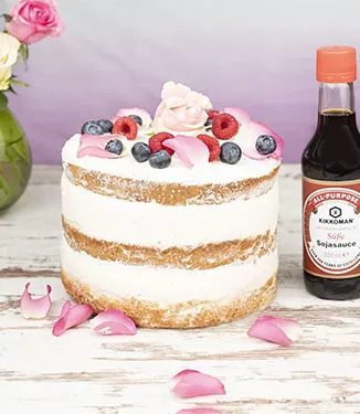 Kikkoman Naked Cake mit Vanillecreme