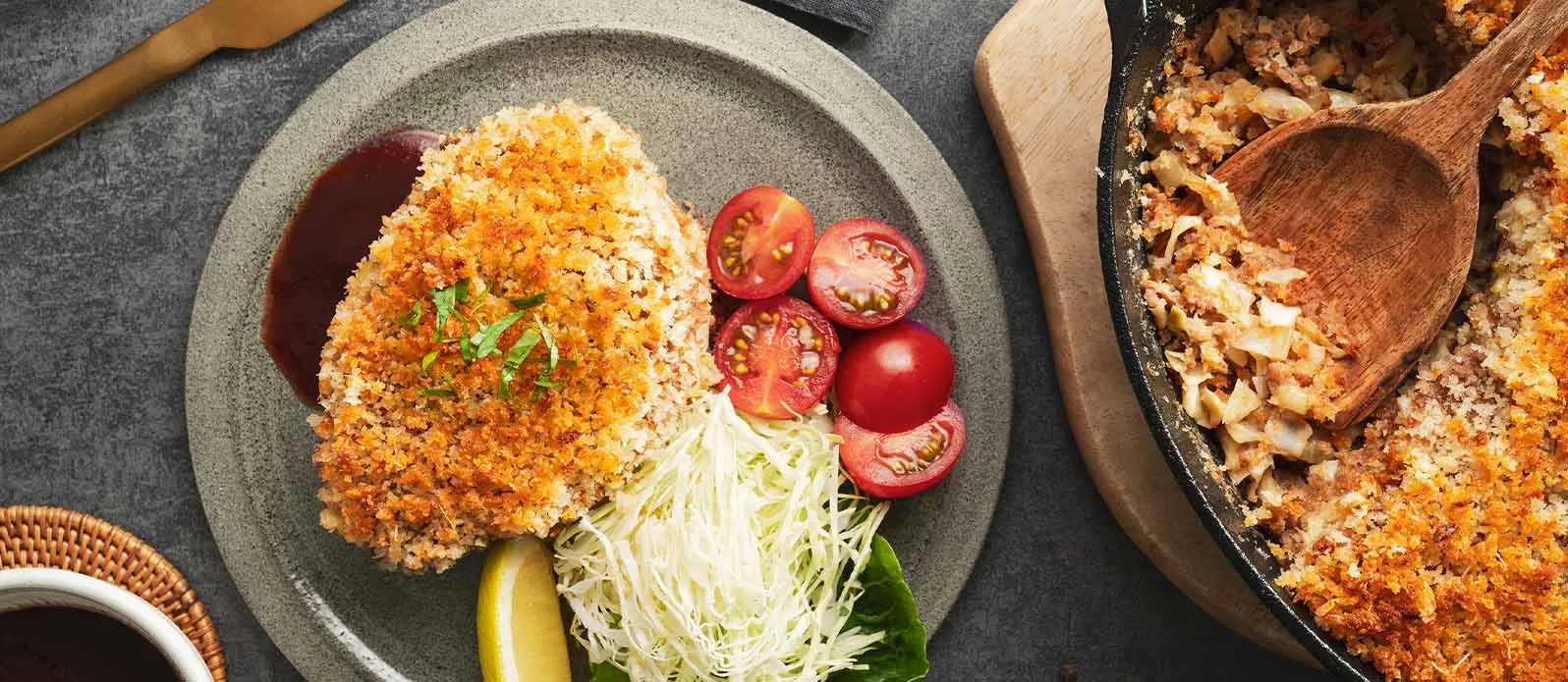 Kohl-Katsu-Auflauf mit Sojaglasur