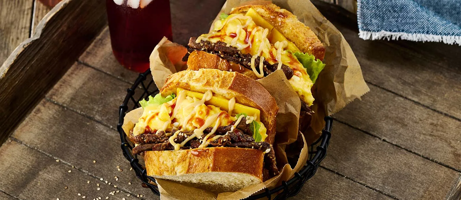 Korean Egg Drop Sandwich – Bulgogi Style