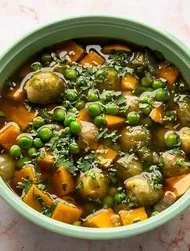 Süßkartoffel-Erbsen-Suppe