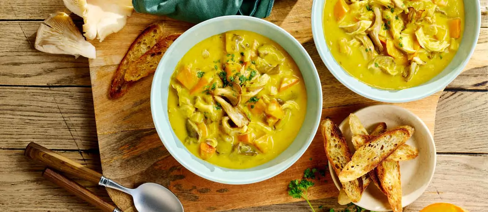 Austernpilz-Geflügel-Suppe