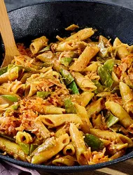Cremige Gochujang-Kimchi-Pasta