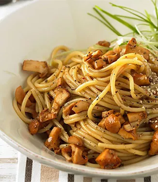 Gebratene Pfifferlinge mit Spaghetti