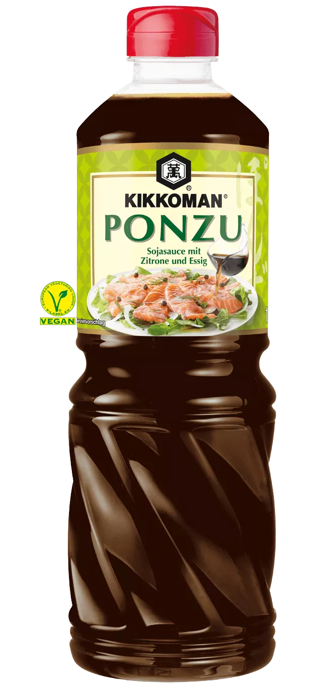 Kikkoman Ponzu – Würzsauce mit Sojasauce und Essig, mit Zitronengeschmack 1 L PET