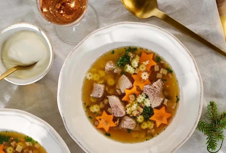 Böhmische Festtagssuppe mit Pute