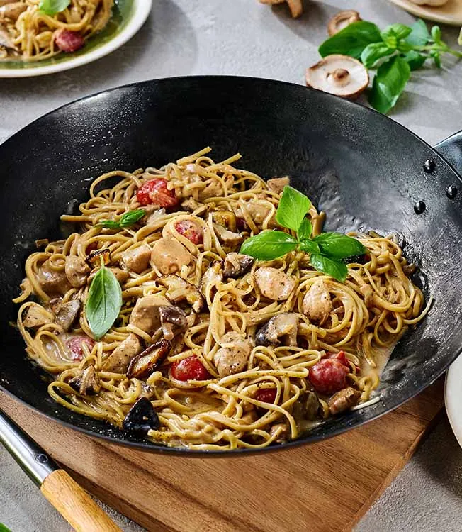 Teriyaki-Hähnchen-Pasta „Alfredo“