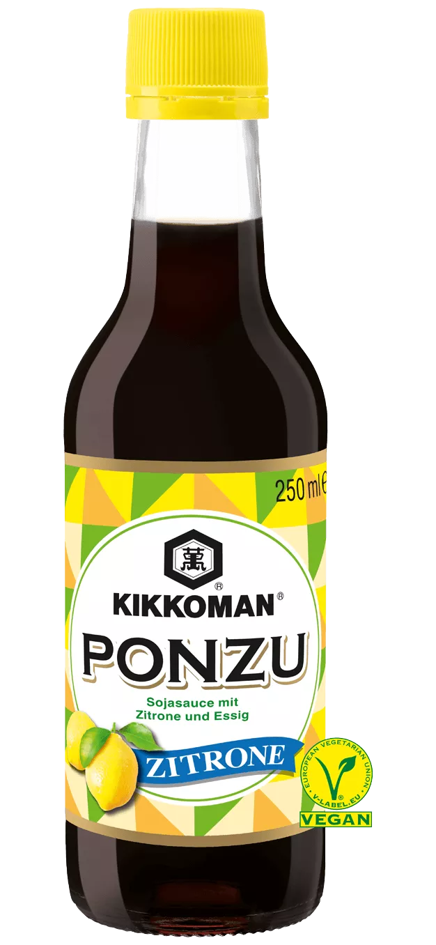 Kikkoman Ponzu - Würzsauce mit Sojasauce und Essig, mit Zitronengeschmack 250 ml Flasche