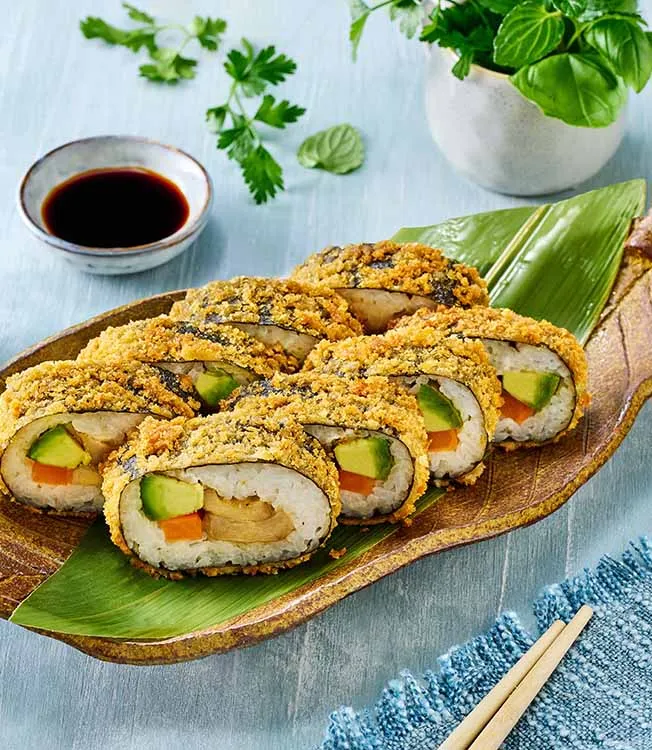 Veganes Tempura-Sushi