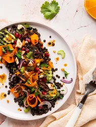 Linsensalat mit Datteln & Zitrusdressing