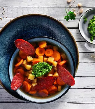Möhren-Ingwer-Eintopf mit Chorizo
