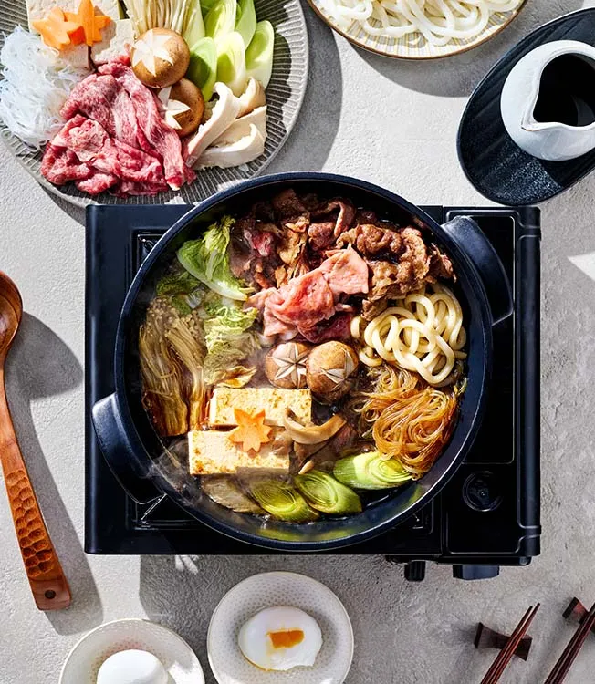 Sukiyaki mit Rindfleisch und Tofu