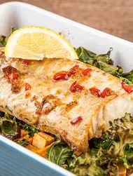 Gebackener Kabeljau mit Gemüse