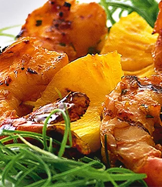 Garnelen-Ananas-Spieße mit Teriyaki