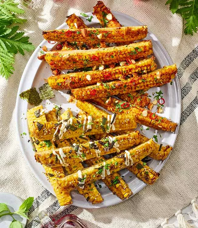 Zweierlei vegetarische Mais-Rippchen