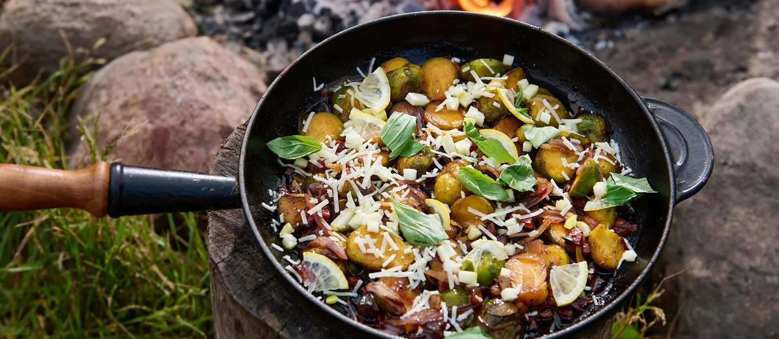 Gebratener Rosenkohl mit Guanciale und Zitrone