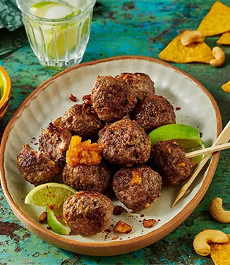 "Texmex"-Fleischbällchen mit Marillen-Chili-Chutney
