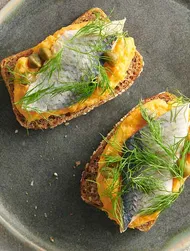 Smørrebrød mit Süßkartoffelmousse