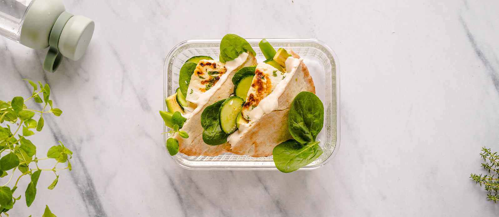 Pita, gefüllt mit gegrilltem Halloumi | Kikkoman